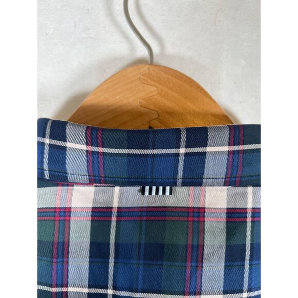 NWT FIVE FOUR Men Size 2XL Woven Plaid Shirt Cotton Button Down Collar Elbow Pad - Picture 11 of 13